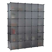 Inq Boutique Modular Closet Organizer Plastic Cabinet, 30 Cube Wardrobe Cubby Shelving