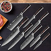Kitcheniva 10-Pieces Kitchen Knives Set Chef Knife Stainless Steel Damascus w/ Holder Sharpener