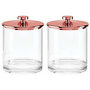 mDesign Modern Round Storage Canister Jar for Kitchen, 2 Pack