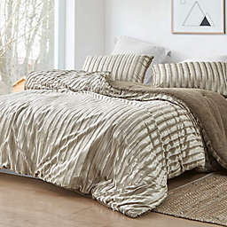 Byourbed Velvet Crush Oversized Coma Inducer Comforter - Twin XL - Ridged Silvery Beige