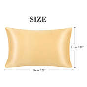 PiccoCasa 2-Pack Envelope Cool Satin Pillowcases, 100% Polyester(Satin Fabric) Soft Luxurious Silky Pillow Cover Pillow Protector with Envelope Closure for Hair and Skin, Gold Standard
