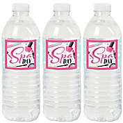 Big Dot of Happiness Spa Day - Girls Makeup Party Water Bottle Sticker Labels - Set of 20