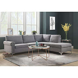 Yeah Depot Melvyn Sectional Sofa in Gray Fabric