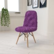 Emma + Oliver Shaggy Dog Purple Accent Chair