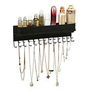Inq Boutique High End Hanging Jewelry Storage With 25 Hooks - Black RT