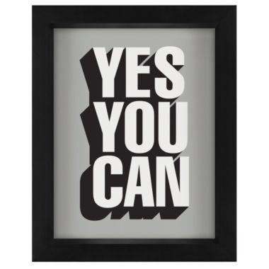 Americanflat Black Framed Shadow Box Sign Decor 'Yes You Can' Funny Sayings - 5" x 7". View a larger version of this product image.