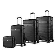 MKF Collection Polycarbonate Luggage Set with 1 Extra Large Check-in, 1 Large Check-in, 1 Medium Carry-on, and 1 Small Cosmetic Case