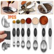 EEEKit 7Pcs Stainless Steel Magnetic Measuring Spoons Set Dual Sided w/ Leveler Tool