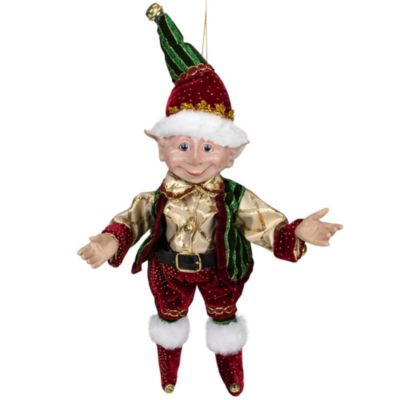 Primitive HAPPY Santa Novelty Jingle Bell Ornaments ~set 3 SALE Tender Heart 