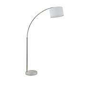 Major-Q Modern 81" Arc Tall Floor Living Room-Stand Up Arching Lamp with White Drum Style Shade and Marble Base, X-Large
