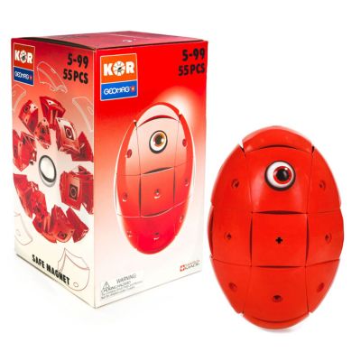 Geomag Kor Egg - Red - 55 Piece Creative Magnet Playset