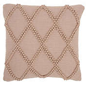 HomeRoots Home Decor. Blush Pink Textured Lattice Throw Pillow.