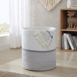Ornavo Home Large Cotton Rope Laundry Hamper Woven Basket with Handles