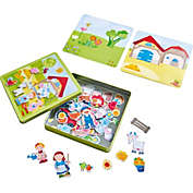 HABA Peter and Pauline&#39;s Farm Magnetic Game with 4 Background Scenes in Storage Tin