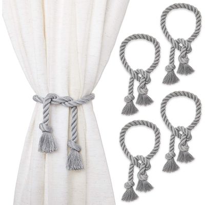 Rose Curtain Tie Back Hooks Holdbacks Tassel Wall Hooks for Bedroom White 