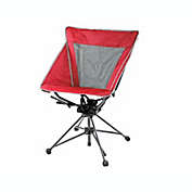 Garden Elements Tall Back Swivel Camping Patio Polyester Chair, Mesh Seat, Red (Pack of 1)