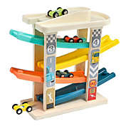 Topbright 4-Level Ramp Racer Tower with 4 Wooden Race Cars