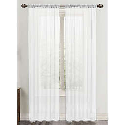 RT Designers Collection Celine Sheer 55 x 90 in. Rod Pocket Curtain Panel White
