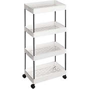 Infinity Merch 4-Tier Slide Out Storage Cart 15.7 x 8.7 x 33.9 Inches White