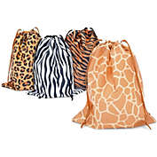 Blue Panda Drawstring Bags for Kids Birthday Safari Jungle Party (10x12 In, 12 Pack)