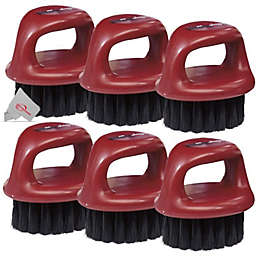 Six Pieces BaBylissPro Barberology Fade Soft Knuckle Neck Brush Red