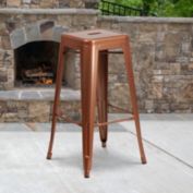 Flash Furniture Kai Commercial Grade 30" High Backless Copper Indoor-Outdoor Barstool