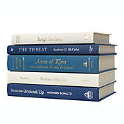 Booth & Williams Coastal Shores Decorative Book Stack, Set of 5, Real shelf-ready books for home or office decor, weddings or staging