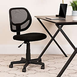 Flash Furniture Low Back Black Mesh Swivel Task Office Chair with Curved Square Back