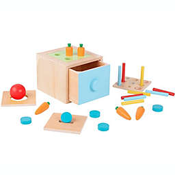TOOKYLAND Wooden Shape Sorting Cube - 25pcs - 4-in-1 Sorter Box Educational Toy, Ages 12m+