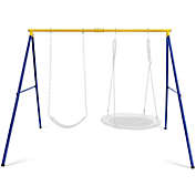 Gymax 660 LBS Heavy-Duty Metal Swing Frame Extra Large Swing Stand for Kids and Adults