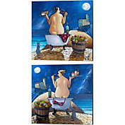 Great Art Now Bath by Ronald West 14-Inch x 14-Inch Canvas Wall Art (Set of 2)