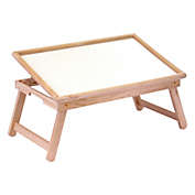 Contemporary Home Living 24.5" Ventura Natural Wood Rectangular Breakfast Bed Tray