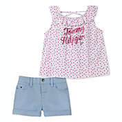 Tommy Hilfiger Little Girl&#39;s 2 Pc Dot Print Top & Shorts Assorted Size 6X