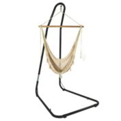 Sunnydaze XL Mayan Hammock Chair with Adjustable Stand - Natural