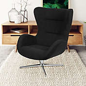 Flash Furniture Black Fabric Swivel Wing Chair