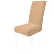 PiccoCasa Plush Solid Dining Chair Cover, Parson Chair Slipcover Stretch Spandex Velvet Bar Stool Cover Protector Seat Cover Home Decor for Dining Room/Party/Kitchen/Wedding, Camel Color