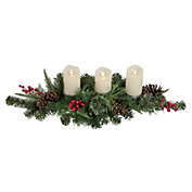 32" Decorated Artificial Pine Christmas Candle Holder Centerpiece