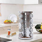 Stock Preferred 20 Jars Stainless Steel Rotating Spice Rack in Silver