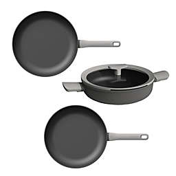 BergHOFF Leo 4Pc Nonstick Cookware Fry & Saute Set, Gray