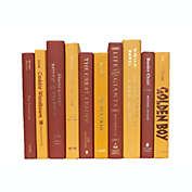 Booth & Williams Gold and Burnt Red Team Colors Decorative Books, One Foot Bundle of Real, Shelf-Ready Books