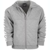 Ideology Little Boy&#39;s Stripe Sleeve Zip up Hoodie Gray Size 5