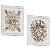 Home Life Boutique Hand-Carved Wall Panels 2 pcs MDF 15.7"x15.7"x0.6"