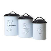 American Pet Supplies Black & White Pet Food & Treat Storage Canisters (Set of 3)