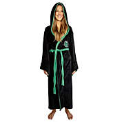 Harry Potter Slytherin Hooded Bathrobe for Men/Women   Soft Plush Spa Robe for Adults   Lightweight Fleece Shower Robe With Belted Tie   One Size Fits Most Adults