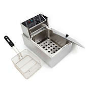 Stock Preferred 6L Extra Large Electric Deep Fryer in Silver