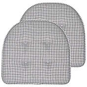 Sweet Home Collection Houndstooth Stitch U Shaped Memory Foam 17" x 16" Chair Cushions, Gray, 2 Pack
