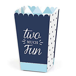 Big Dot of Happiness Two Much Fun - Boy - 2nd Birthday Party Favor Popcorn Treat Boxes - Set of 12