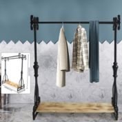 Stock Preferred Black Iron Industrial Pipe Garment Clothing Rack
