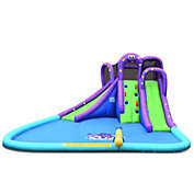 Slickblue Inflatable Water Park Mighty Bounce House with Pool