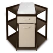 Badger Basket Co. Diaper Corner Baby Changing Table with Hamper and Basket - Espresso